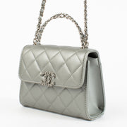 Chanel Leather Matelassé Bag in quilted lambskin with silver hardware at Labellov.com