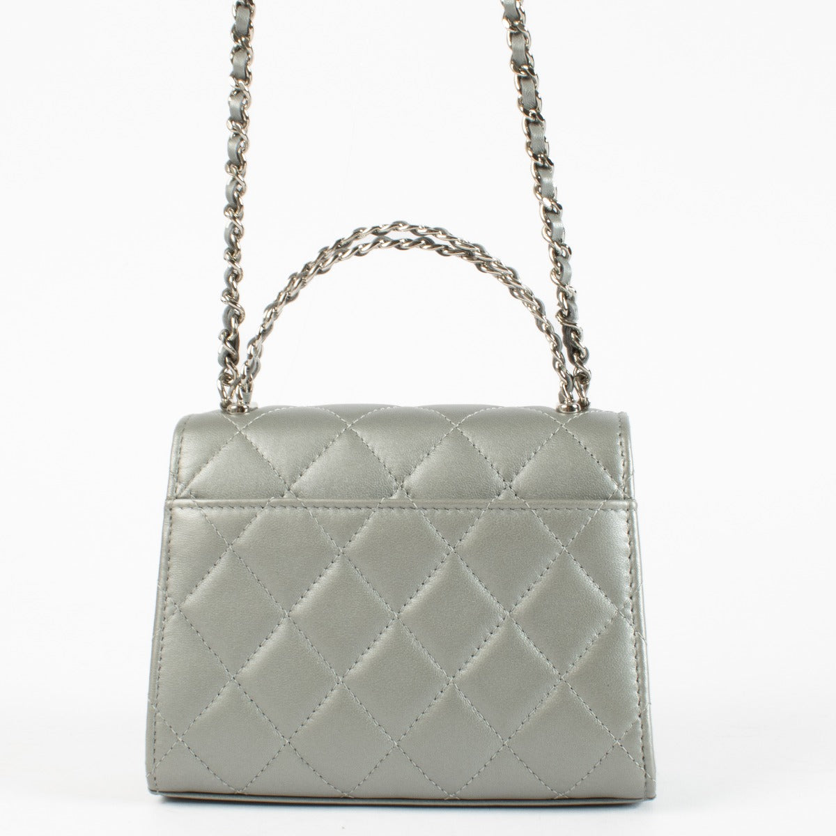 Chanel Leather Matelassé Bag in quilted lambskin with silver hardware at Labellov.com