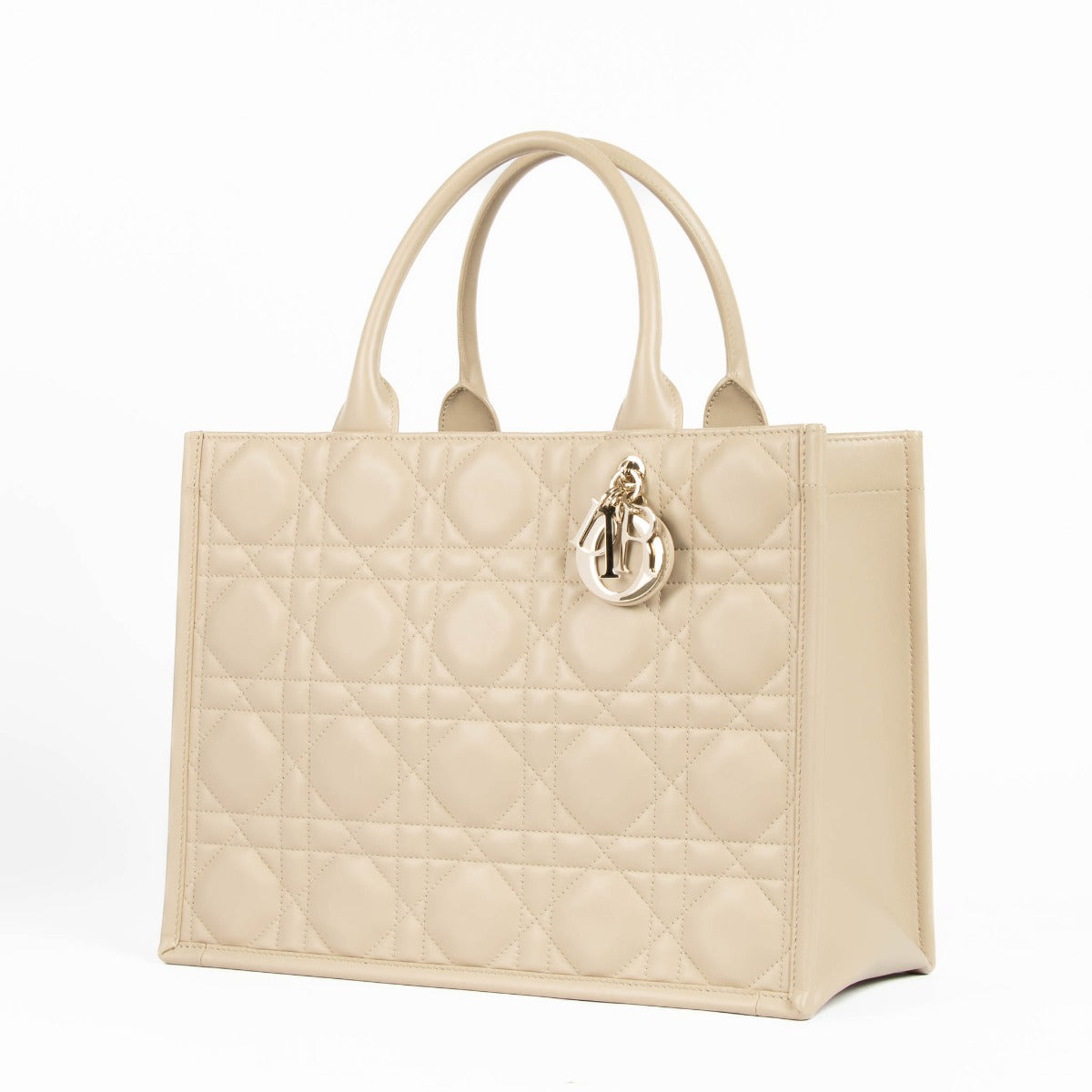 Sac Cabas Christian Dior Desert Taupe Macrocannage Moyen