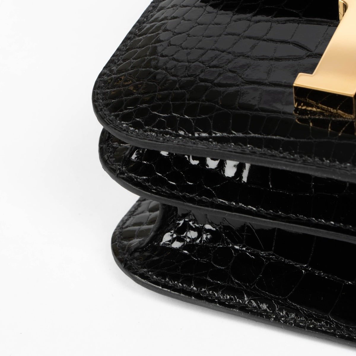 Hermès Constance Mini Black Shiny Alligator GHW