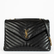 Authentic pre-loved Saint Laurent Black Quilted Leather Large LouLou Bag on Labellov.com