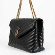 Authentic pre-loved Saint Laurent Black Quilted Leather Large LouLou Bag on Labellov.com