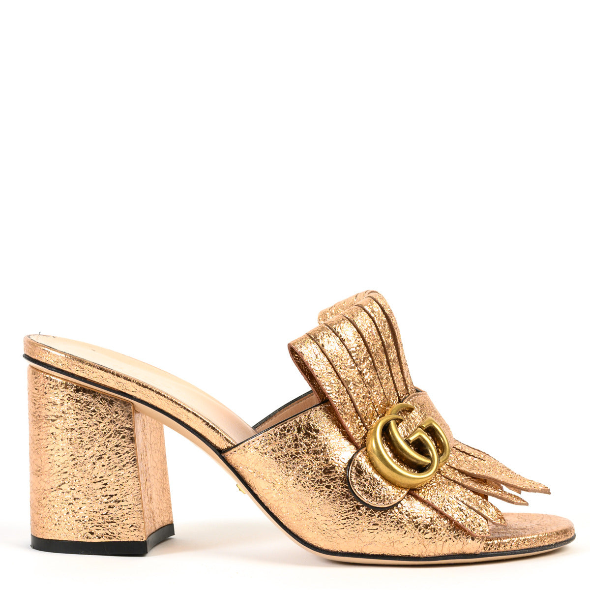 Gucci Rose Gold Marmont Pumps - Size 38 - for the best price at Labellov secondhand luxury in Antwerp