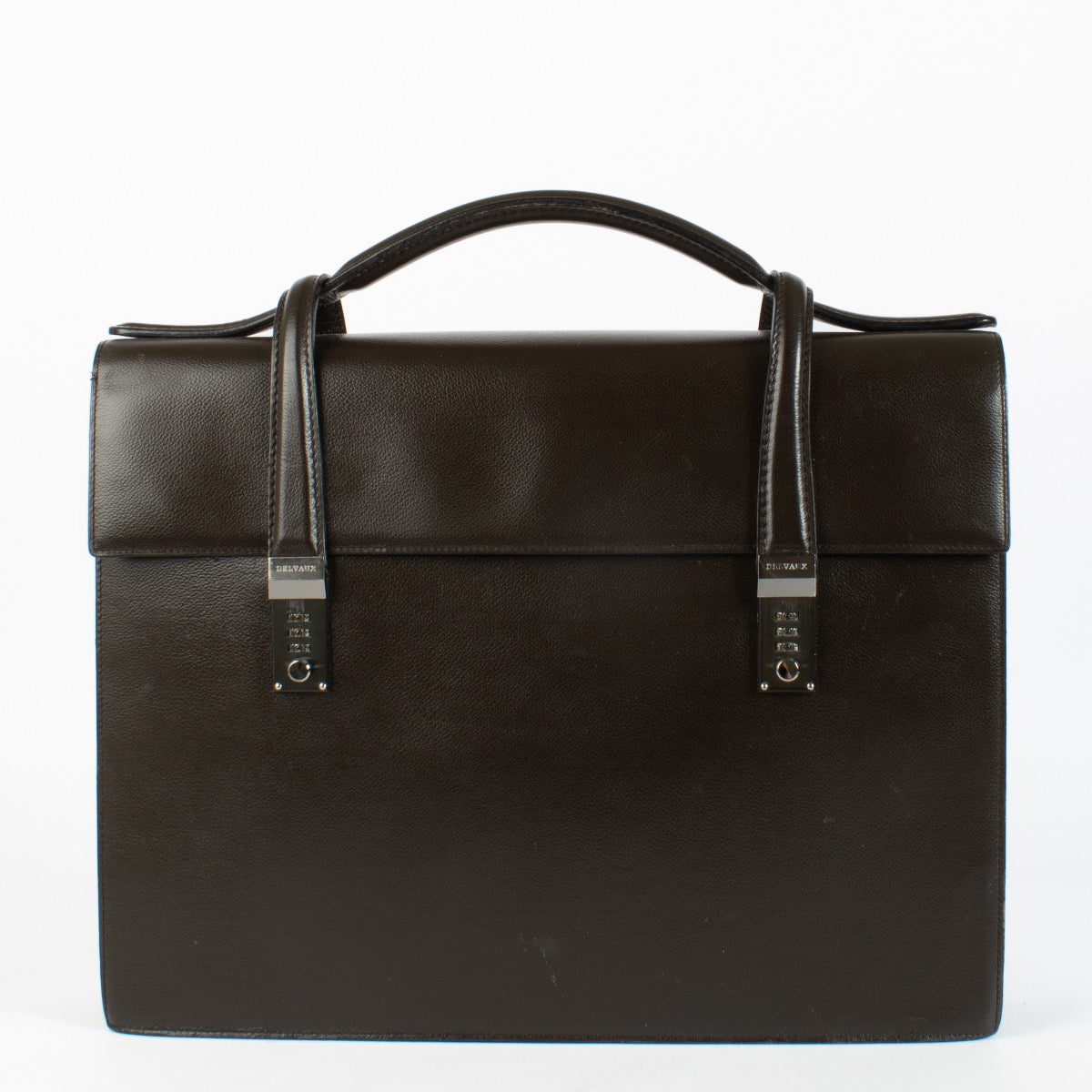 Authentic pre-loved Delvaux Dark Brown Leather Briefcase on Labellov.com