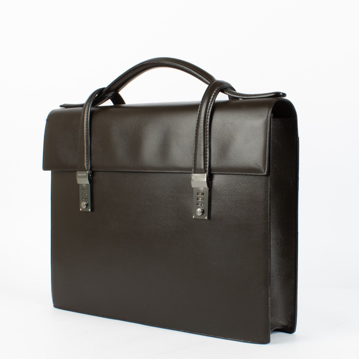 Authentic pre-loved Delvaux Dark Brown Leather Briefcase on Labellov.com