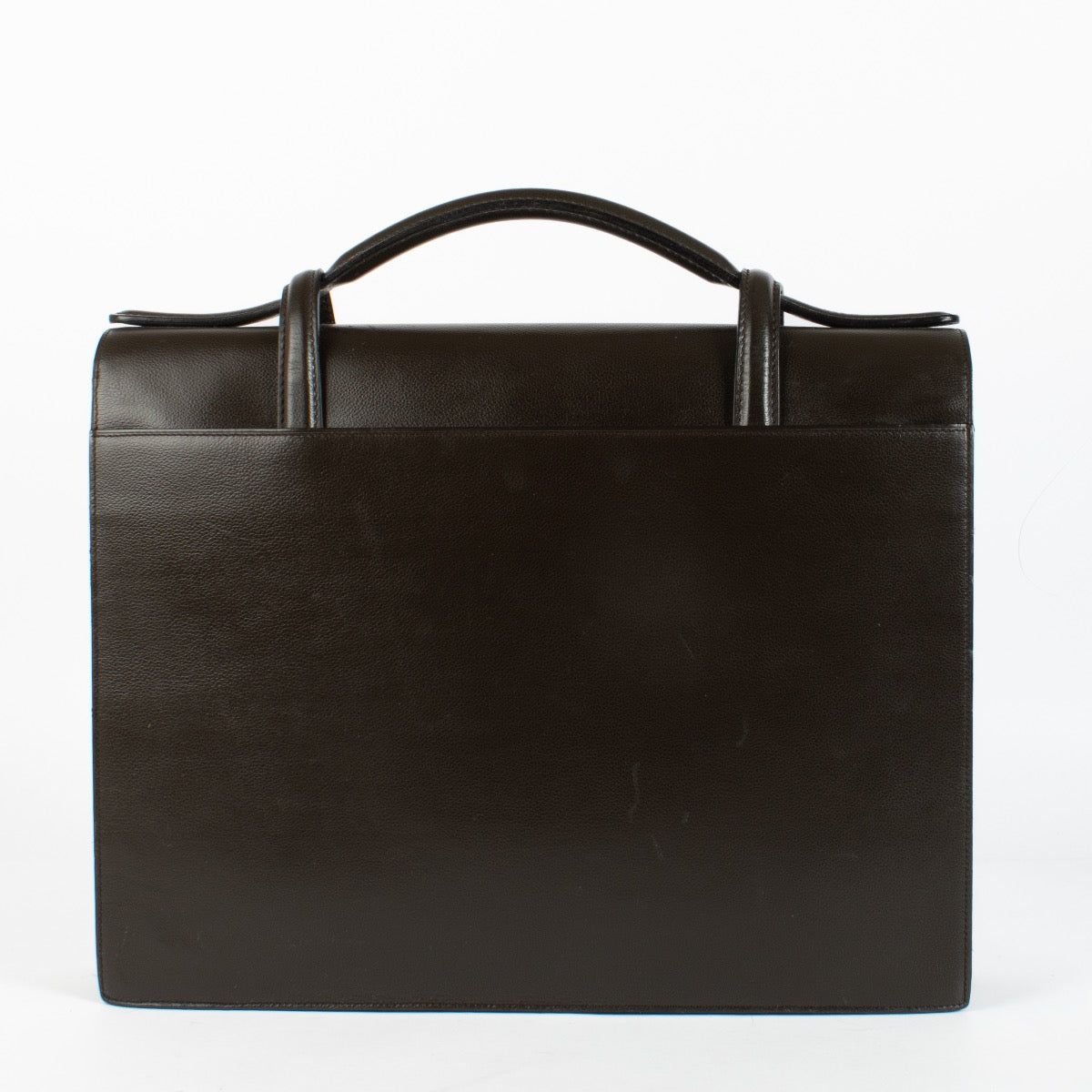 Authentic pre-loved Delvaux Dark Brown Leather Briefcase on Labellov.com