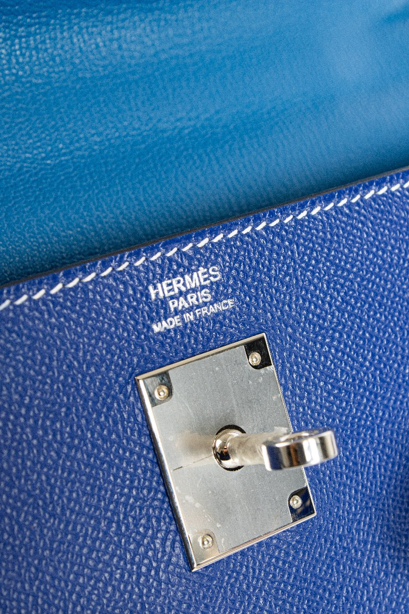 Hermès Kelly 32 Collection Candy Bleu Électrique/Mykonos Epsom PHW
