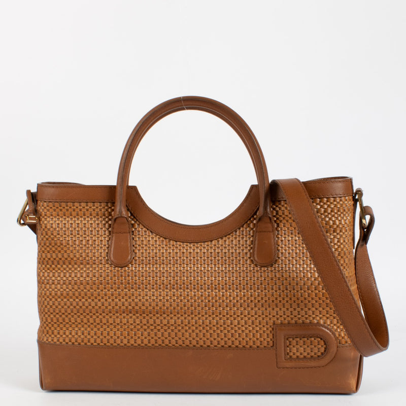 authentic preloved Delvaux Fauve Toile de Cuir Panier Palais Bag on Labellov.com