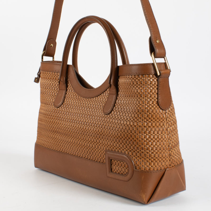 authentic preloved Delvaux Fauve Toile de Cuir Panier Palais Bag on Labellov.com