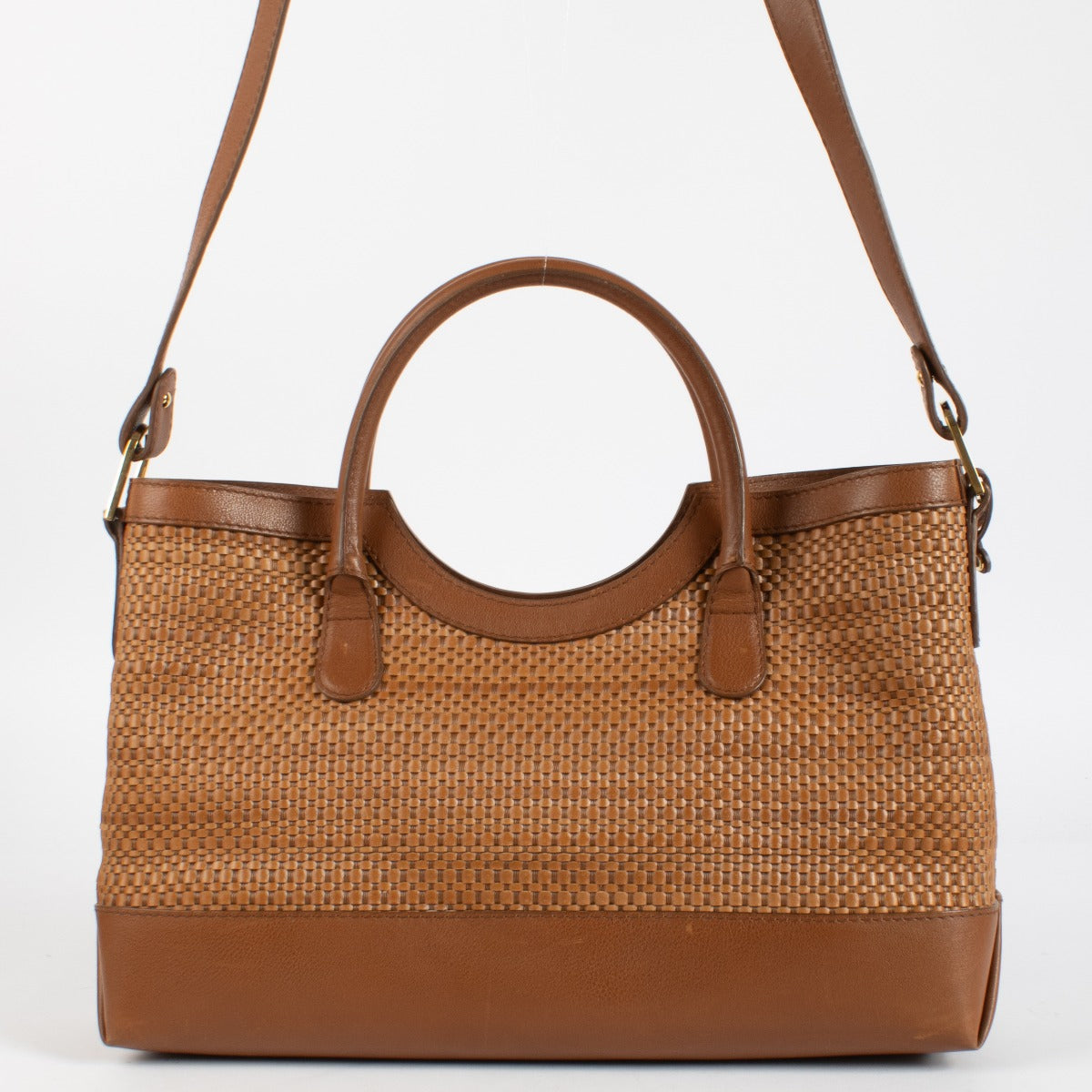 authentic preloved Delvaux Fauve Toile de Cuir Panier Palais Bag on Labellov.com