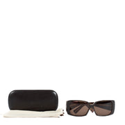 Louis Vuitton Marquise sunglasses in brown with leopard-print frame and case at Labellov.com
