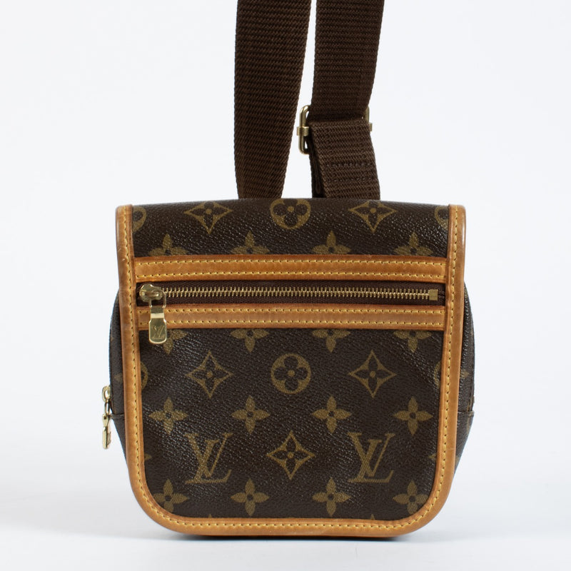 Louis Vuitton Monogram Bosphore Bum Bag crossbody in brown canvas with gold-tone hardware.