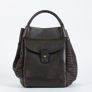 Authentic pre-loved Delvaux Dark Brown Belon Toile de Cuir Bag on Labellov.com