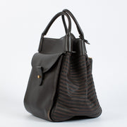Authentic pre-loved Delvaux Dark Brown Belon Toile de Cuir Bag on Labellov.com