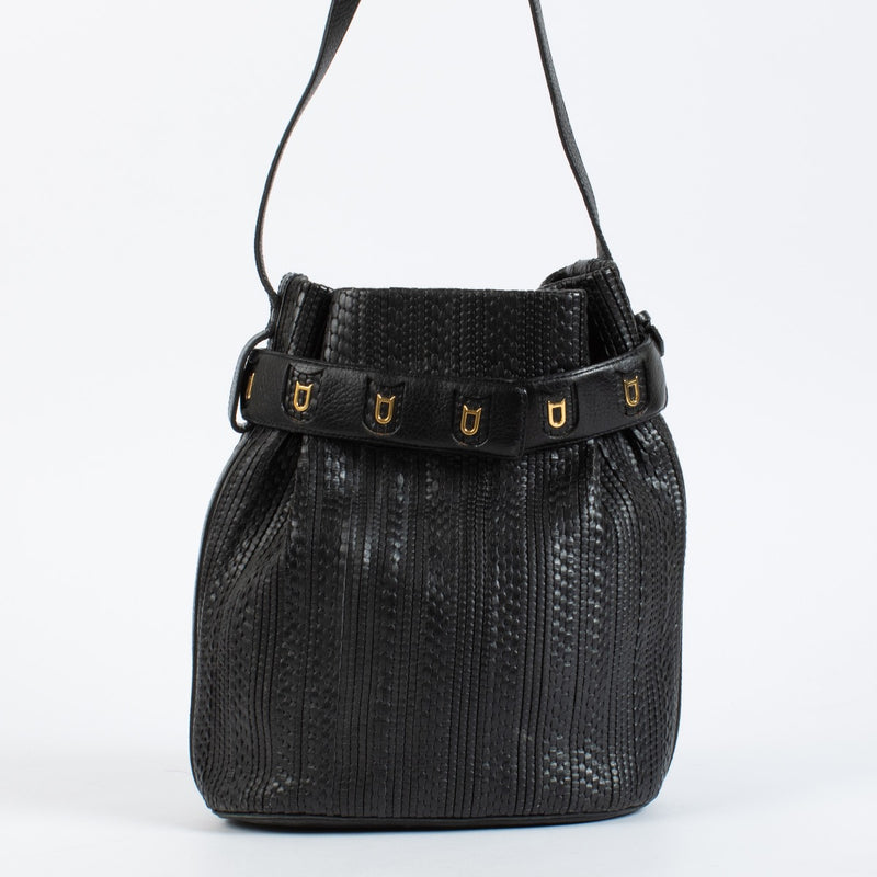 Authentic pre-loved Delvaux Black Toile de Cuir Calicot Bag on Labellov.com