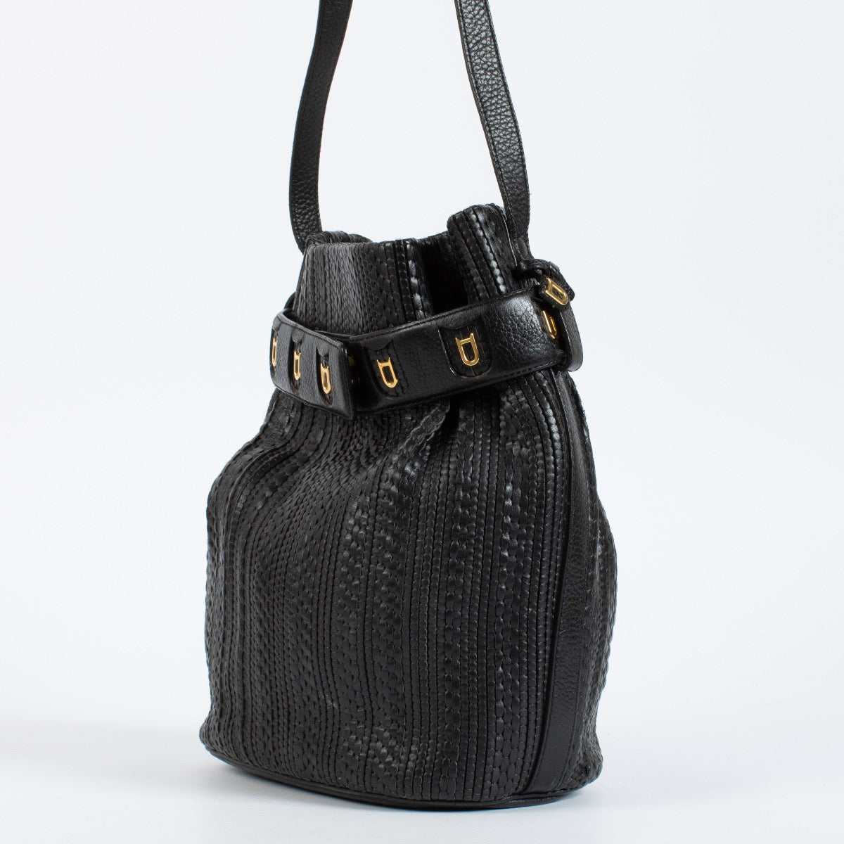Authentic pre-loved Delvaux Black Toile de Cuir Calicot Bag on Labellov.com