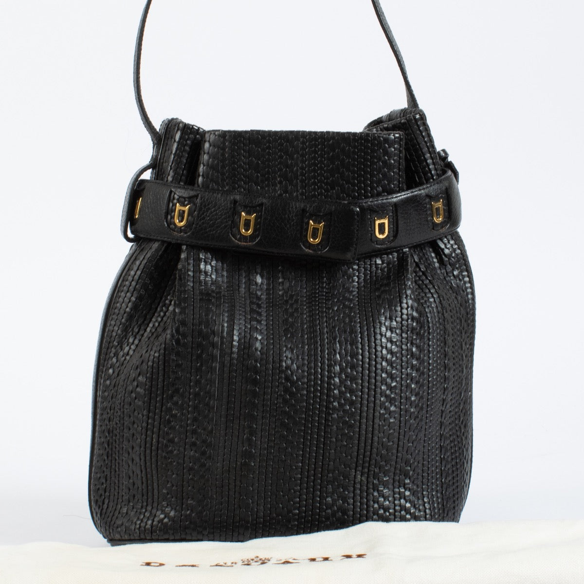 Authentic pre-loved Delvaux Black Toile de Cuir Calicot Bag on Labellov.com