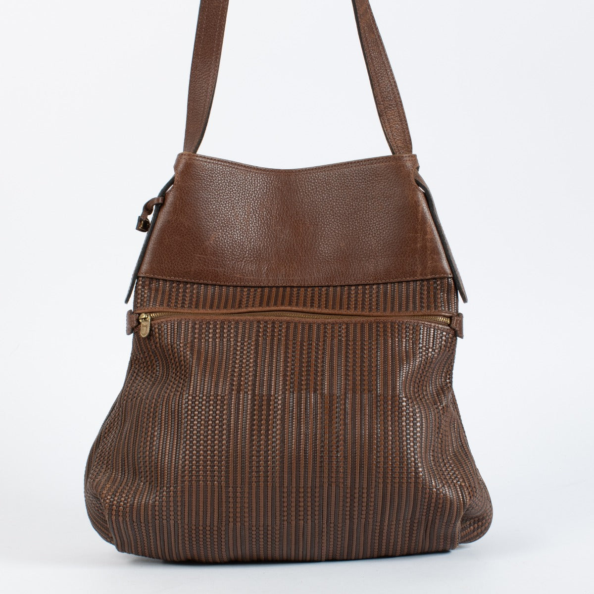 Authentic pre-loved Delvaux Brown Toile De Cuir Faust Bag on Labellov.com