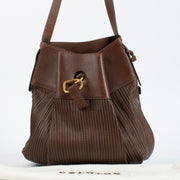 Authentic pre-loved Delvaux Brown Toile De Cuir Faust Bag on Labellov.com