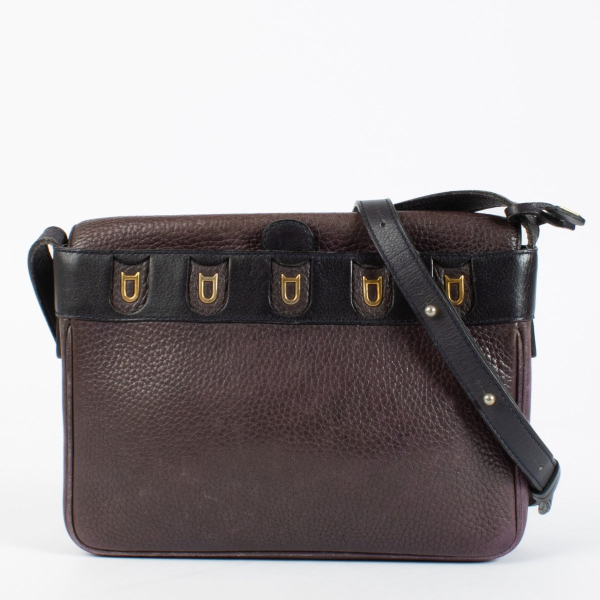 Authentic second-hand Delvaux Burgundy Leather Fuiraire Crossbody Bag on labellov.Com