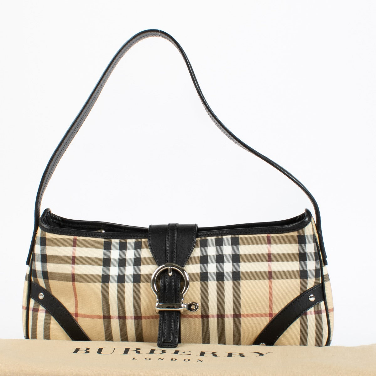 Authentic second-hand Burberry 90s Nova Check Buckle Shoulder Bag on labellov.com