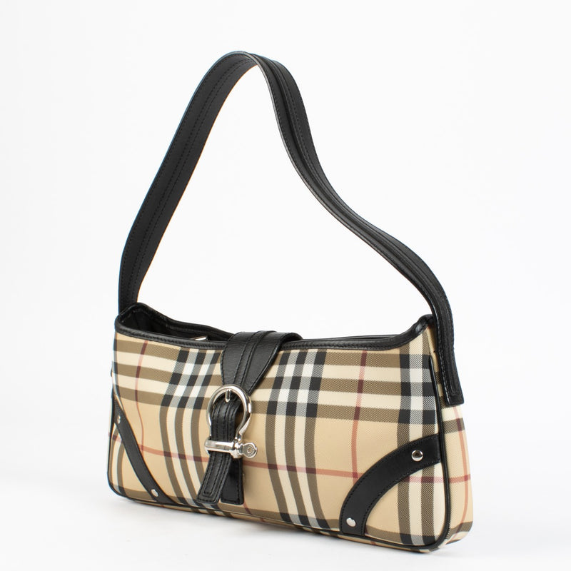 Authentic second-hand Burberry 90s Nova Check Buckle Shoulder Bag on labellov.com
