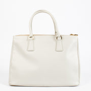authentic preloved Prada White Saffiano Front Pocket Large Galleria Bag on Labellov.com