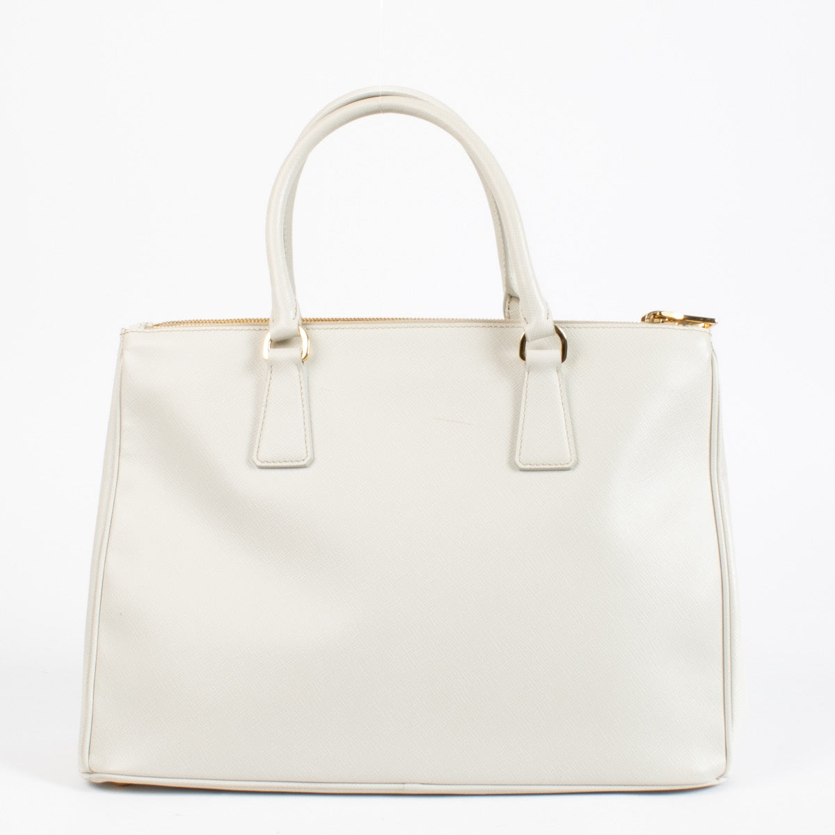 authentic preloved Prada White Saffiano Front Pocket Large Galleria Bag on Labellov.com