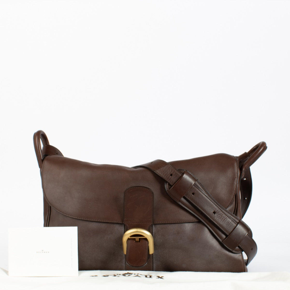 Authentic preloved Delvaux Brown Bridon Brillant Besace Bag on Labellov.com