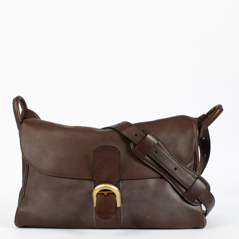 Authentic preloved Delvaux Brown Bridon Brillant Besace Bag on Labellov.com