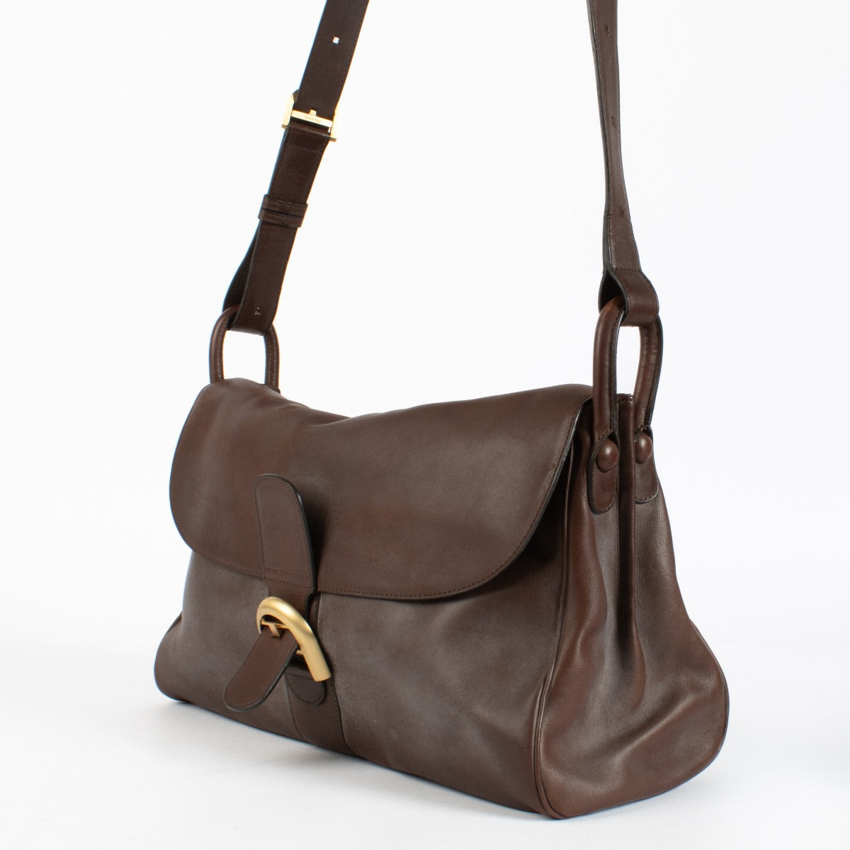 Authentic preloved Delvaux Brown Bridon Brillant Besace Bag on Labellov.com