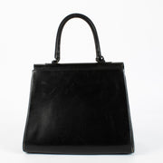 Delvaux Brillant MM in black Box Calf leather with silver buckle and soft vintage patina at Labellov.com