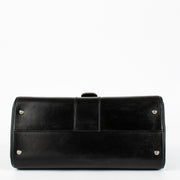 Delvaux Brillant MM in black Box Calf leather with silver buckle and soft vintage patina at Labellov.com