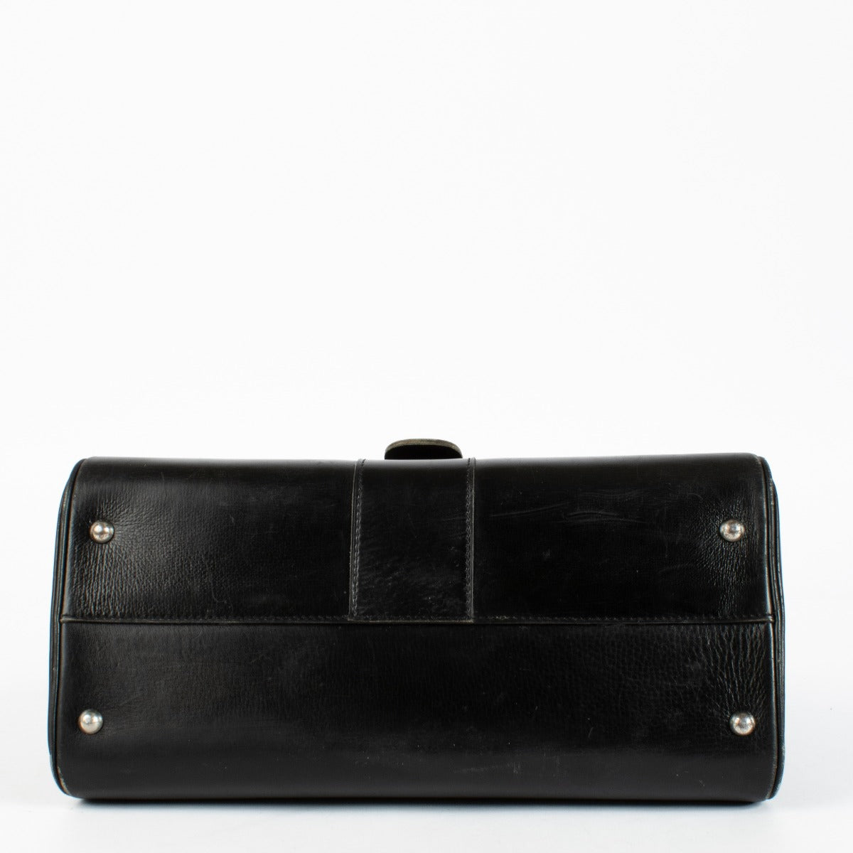 Delvaux Brillant MM in black Box Calf leather with silver buckle and soft vintage patina at Labellov.com