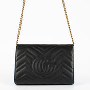 Authentic pre-loved Gucci GG Black Marmont Wallet On Chain on Labellov.com
