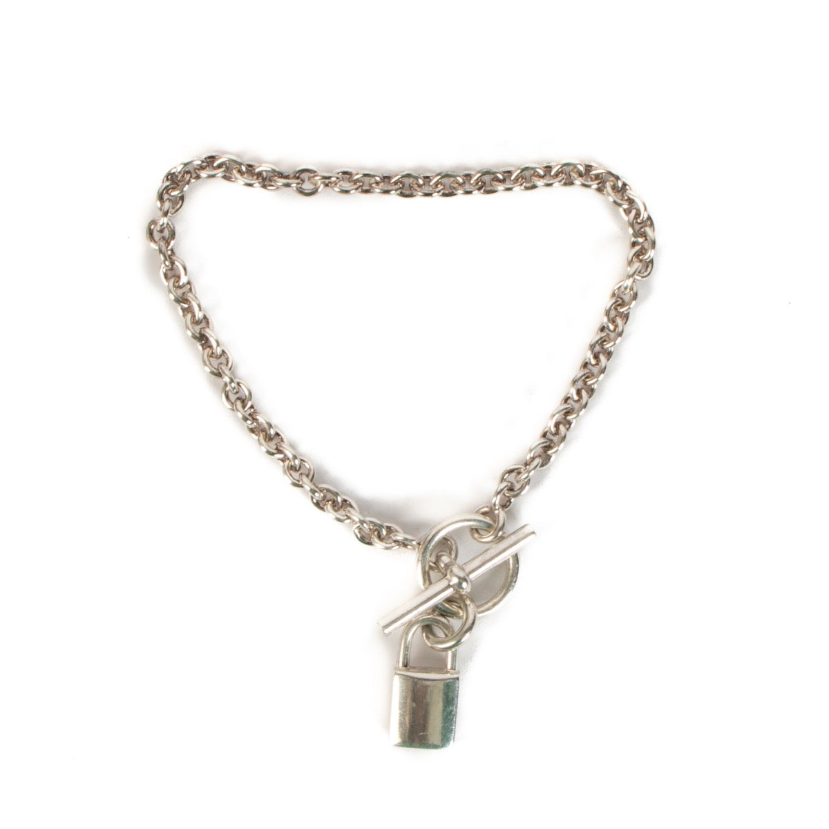 Shop 100% authentic second-hand Hermès Silver Cadenas Bracelet in size ST on Labellov.com