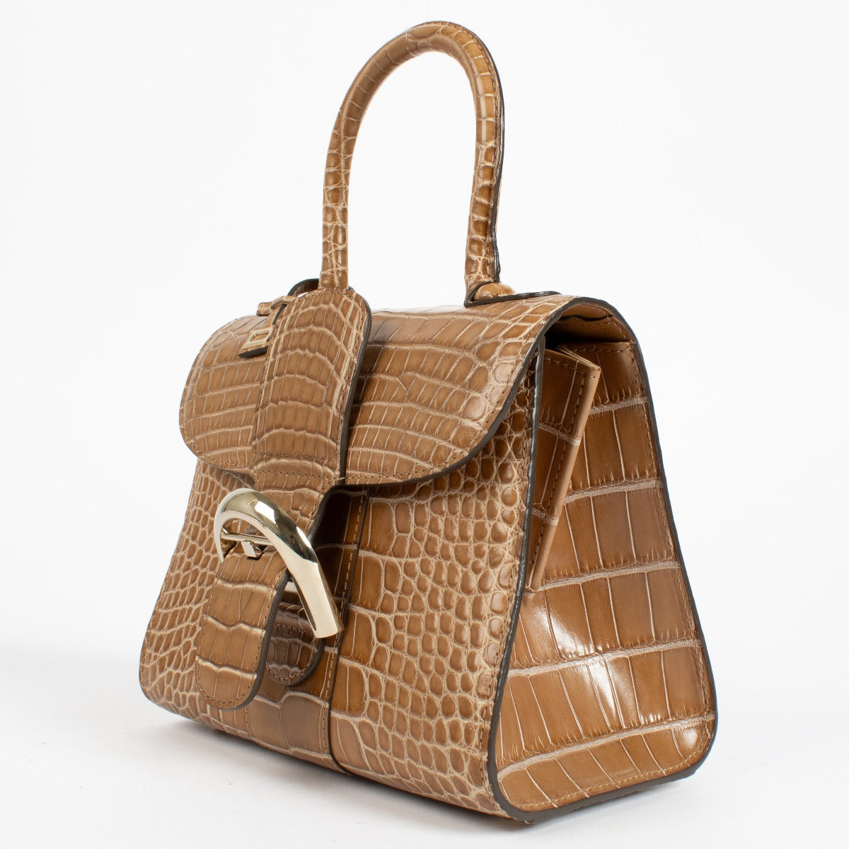 Delvaux Camel Mat Alligator Brillant Mini Bag