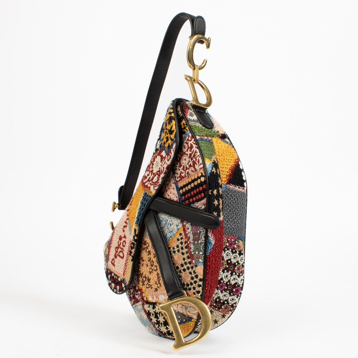 authentic preloved Dior Multicolor Beaded 'Peace And Love' Saddle Bag on Labellov.com
