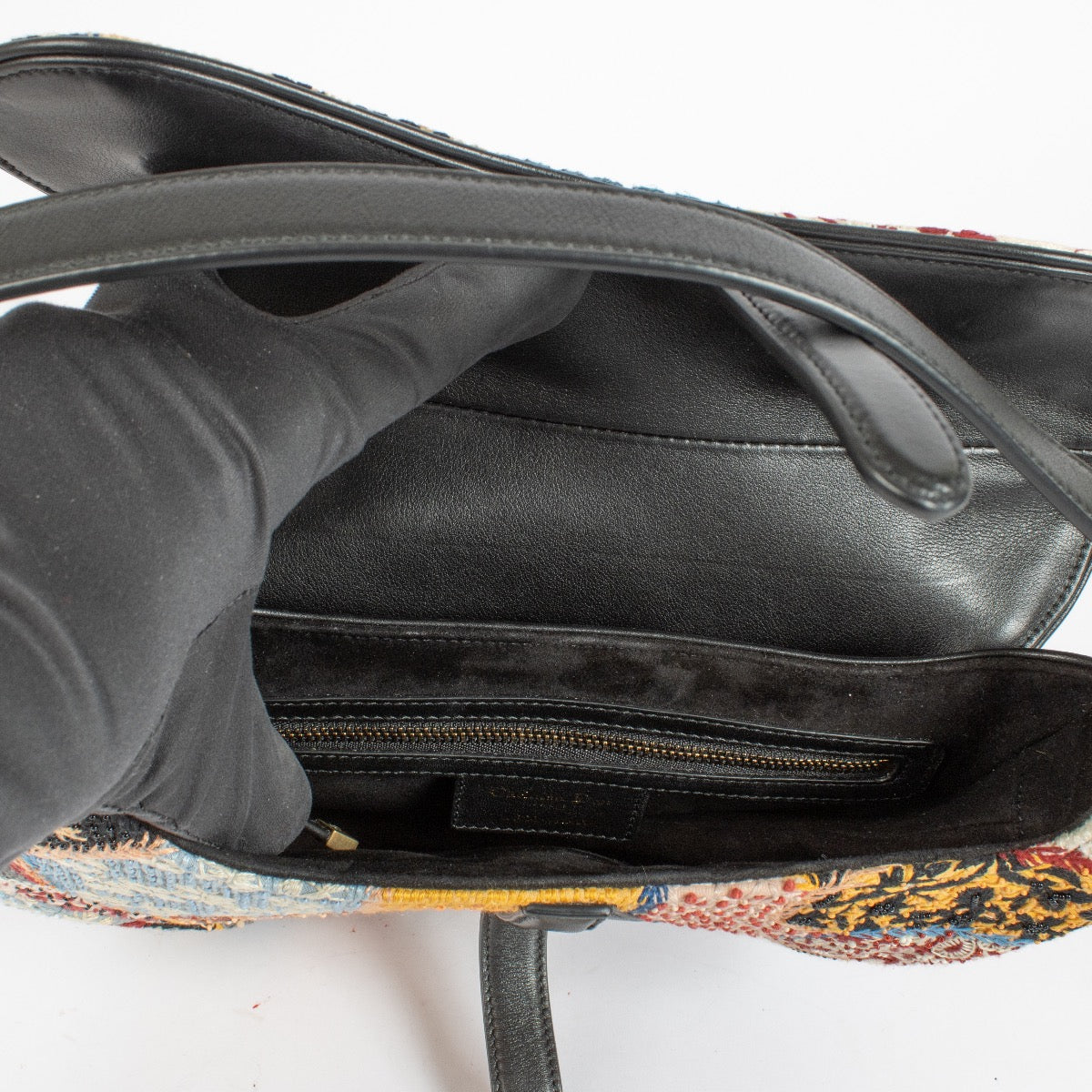 authentic preloved Dior Multicolor Beaded 'Peace And Love' Saddle Bag on Labellov.com