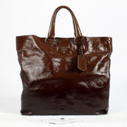 Authentic preloved Prada Brown Ombre Patent Tote Bag on Labellov.com