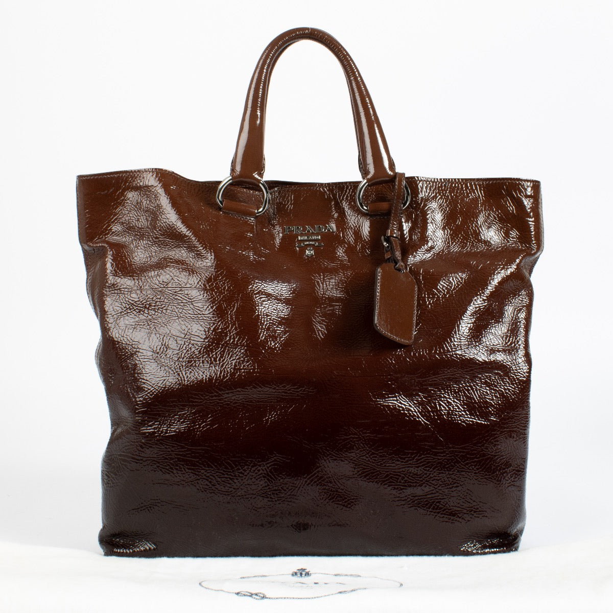 Authentic preloved Prada Brown Ombre Patent Tote Bag on Labellov.com