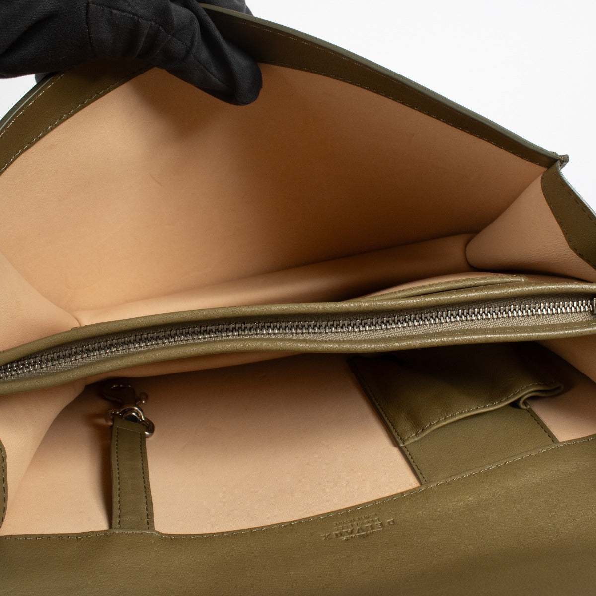 Authentic preloved Delvaux Khaki Destrier Souple Clin d'Oeil Bag on Labellov.com