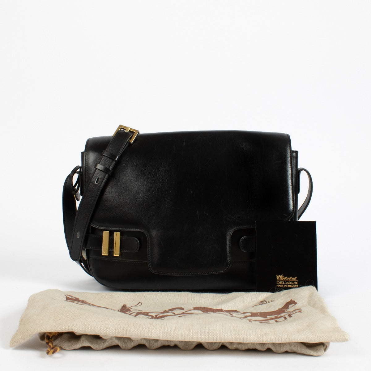 Authentic preloved Delvaux Black Bandoulière Crossbody on Labellov.com