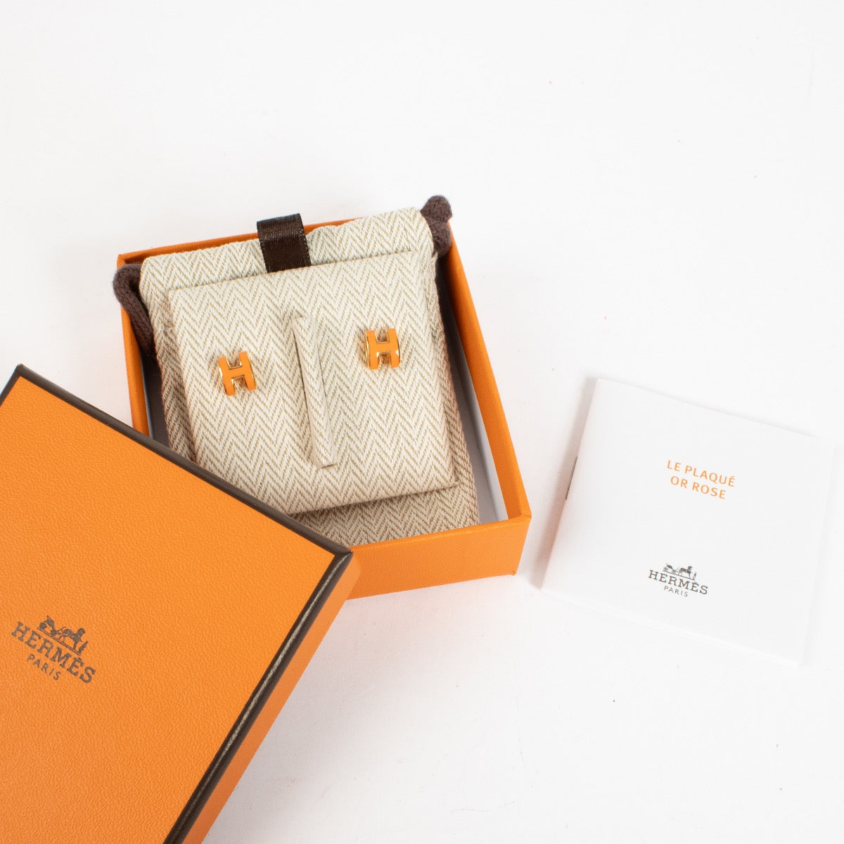Shop 100% authentic earrings on Labellov.com Hermès Orange Pop H Earrings