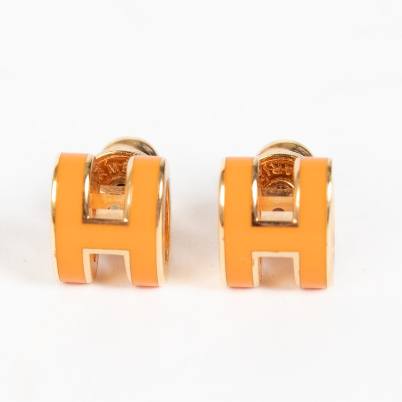 Shop 100% authentic earrings on Labellov.com Hermès Orange Pop H Earrings