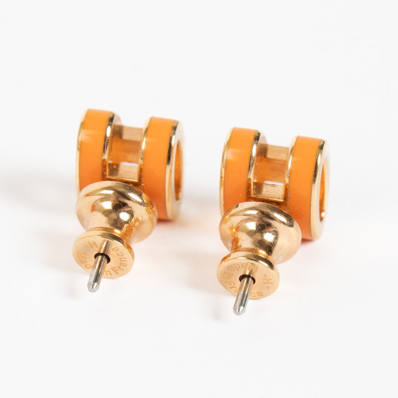 Shop 100% authentic earrings on Labellov.com Hermès Orange Pop H Earrings