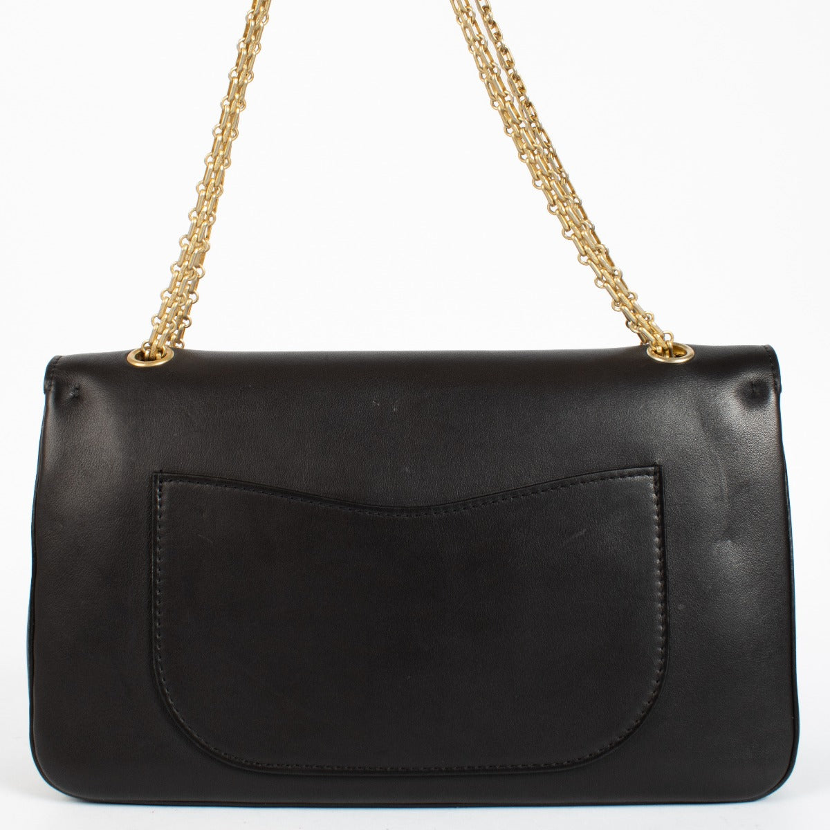 Chanel Paris–Hamburg 2.55 Maxi bag in black calfskin with gold hardware at Labellov.com