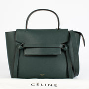 Authentic Celine Belt Bag Medium in forest green grained calfskin with gold hardware at Labellov.com.