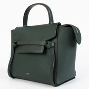 Authentic Celine Belt Bag Medium in forest green grained calfskin with gold hardware at Labellov.com.