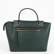 Authentic Celine Belt Bag Medium in forest green grained calfskin with gold hardware at Labellov.com.